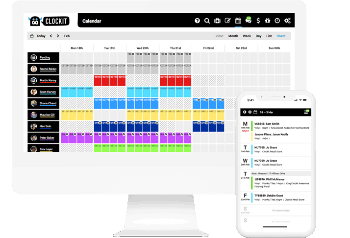 Clockit Retail Boardview Screenshot